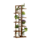 6 Tiers Vertical Bamboo Plant Stand Staged Flower Shelf Rack Outdoor Garden