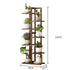 6 Tiers Vertical Bamboo Plant Stand Staged Flower Shelf Rack Outdoor Garden