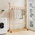 Portable Clothes Rack Coat Garment Stand Bamboo Rail Hanger Airer Closet