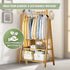 Portable Clothes Rack Coat Garment Stand Bamboo Rail Hanger Airer Closet