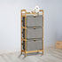 Bamboo Shelf with Storage Hamper – Wooden Organiser with 3 Removable Laundry Bags