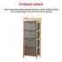 Bamboo Shelf with Storage Hamper – Wooden Organiser with 4 Removable Laundry Bags