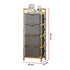 Bamboo Shelf with Storage Hamper – Wooden Organiser with 4 Removable Laundry Bags