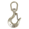 304 Stainless Steel Swivel Lift Clevis Chain Crane Hook with Safety Lock 650kg