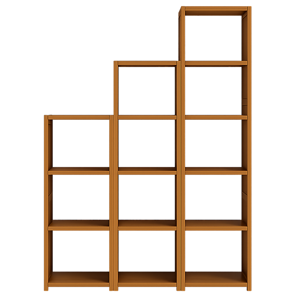 3 Piece Bamboo Adjustable Shelf Set – Bookcase Display Storage Rack Stand