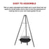 Tripod Garden Fire Pit BBQ Barbecue Cast Iron & Steel Fire Pit Bowl Round