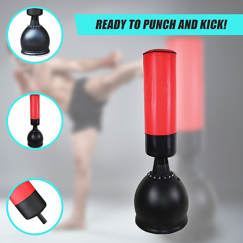165cm Free-Standing Boxing Punching Bag, Water/Sand Fillable Base, 90cm