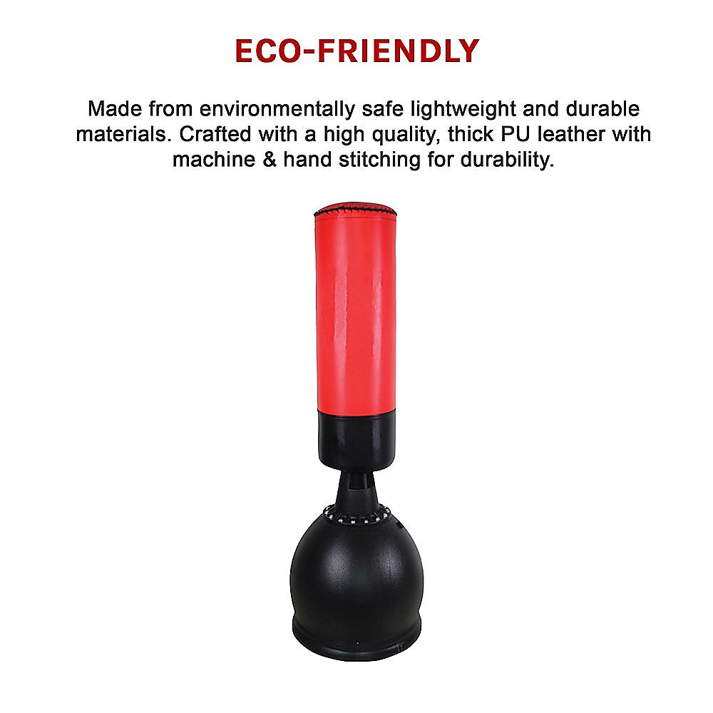 165cm Free-Standing Boxing Punching Bag, Water/Sand Fillable Base, 90cm