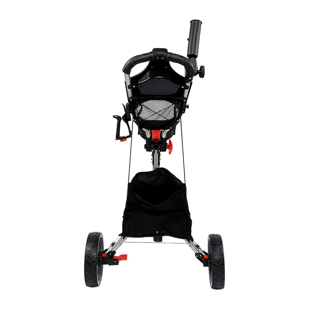 Randy & Travis 3-Wheel Foldable Golf Buggy Trolley Cart with Lockable Console
