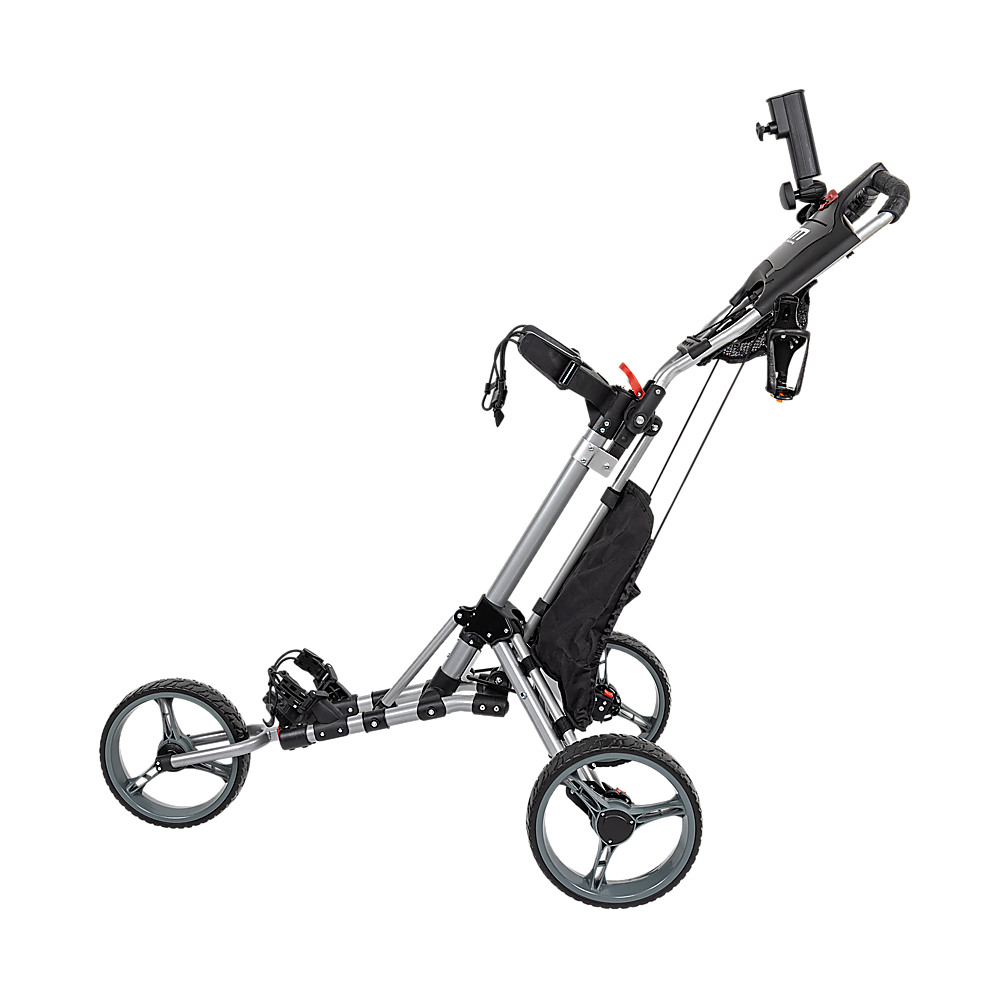 Golf Club Buggy Trolley Cart Compact Foldable 3 Wheel