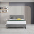 Deluxe Queen Bed Headboard in Charcoal Linen Fabric with Removable Cover