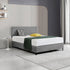 Deluxe Queen Bed Headboard in Charcoal Linen Fabric with Removable Cover