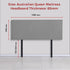 Deluxe Queen Bed Headboard in Charcoal Linen Fabric with Removable Cover