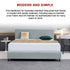 Deluxe King Bed Headboard in Stone Grey Linen Fabric with Removable Cover