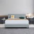 Deluxe King Bed Headboard in Stone Grey Linen Fabric with Removable Cover