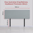 Deluxe King Bed Headboard in Stone Grey Linen Fabric with Removable Cover