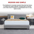 Deluxe King Bed Headboard in Charcoal Linen Fabric with Removable Cover