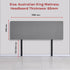 Deluxe King Bed Headboard in Charcoal Linen Fabric with Removable Cover