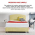 Linen Fabric Double Bed Curved Headboard Bedhead - Sulfur Yellow