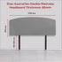 Double Curved Headboard Linen Fabric Upholstered Bedhead Adjustable, Night Ash