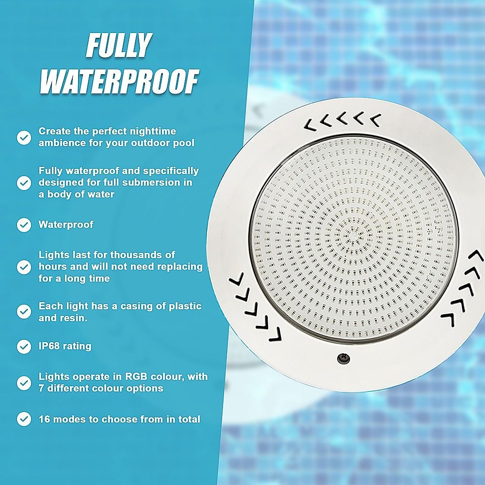 25W RGB LED Swimming Pool Light 12-32V IP68 Resin Filled Underwater Spa Remote