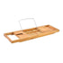 Bathroom Bamboo Bath Caddy Wine Glass Holder Table Tray Bathtub Rack Soap Shelf