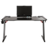 LED Gaming Desk Computer Table with Cup Holder Headphone Hook Cable Hole