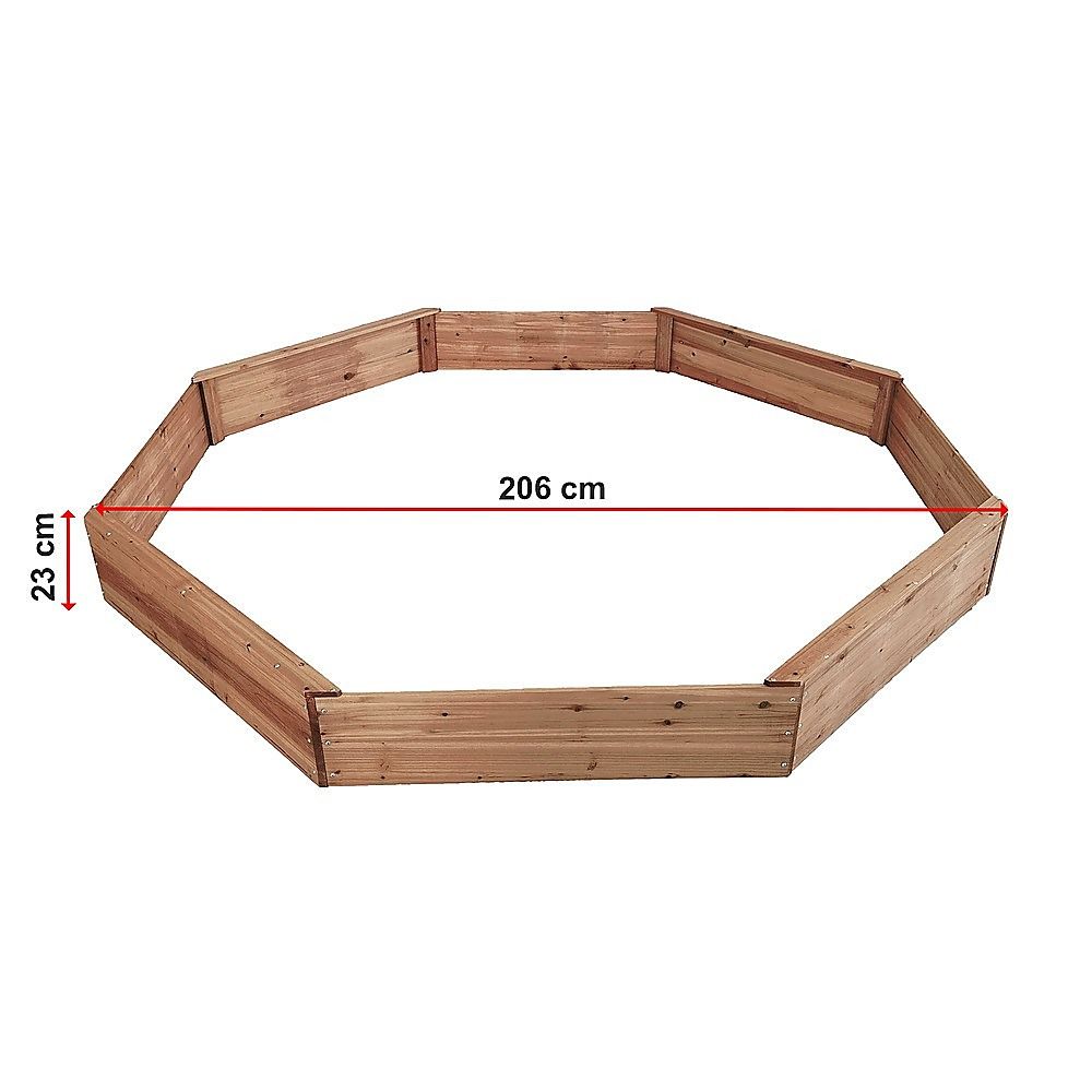 Kids Large Octagonal Wooden Sandpit, FSC Certified Timber, 206cm Bench Seats