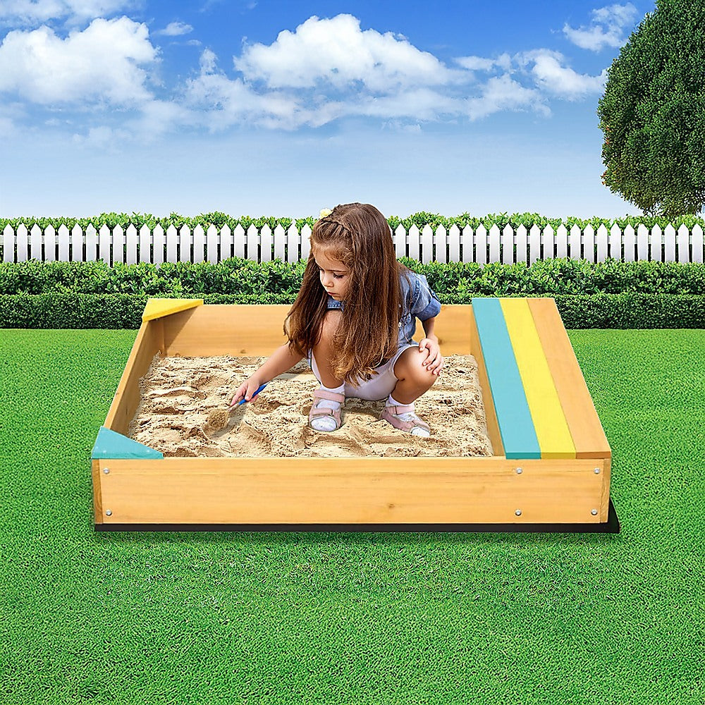 Wooden Kids Backyard Sandbox Children Outdoor Play Toy Sandpit