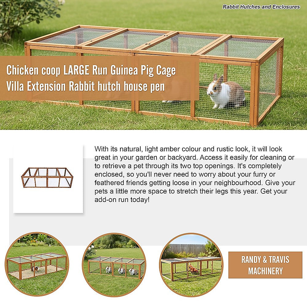 Chicken coop LARGE Run Guinea Pig Cage Villa Extension Rabbit hutch house pen