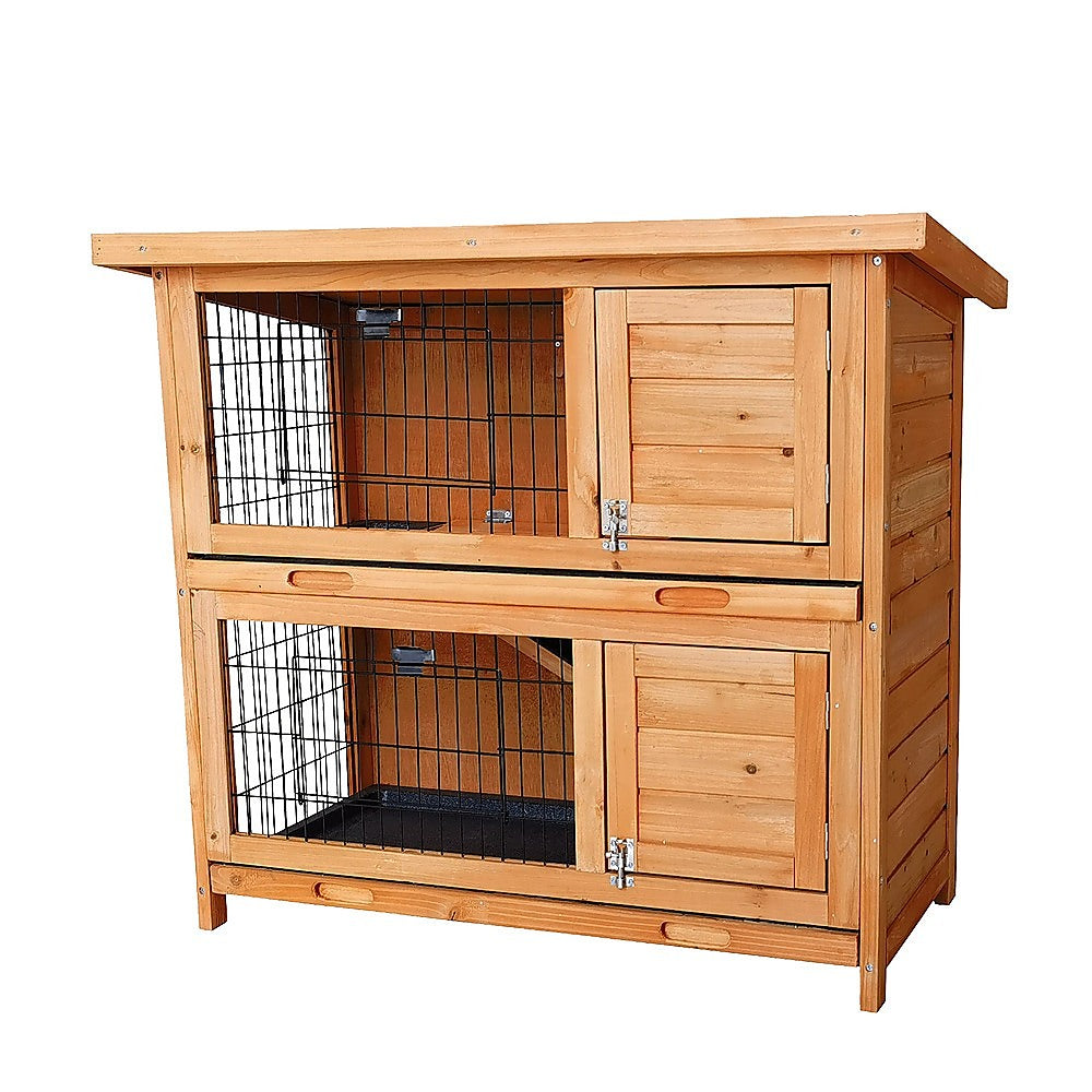 Large Rabbit Hutch with BASE Chicken Coop 2 Storey Guinea Pig Pet Cage House