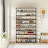 10 Tier Black Shoe Rack Metal Shoe Storage Organizer Rack 50-Pair Large Capacity