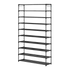 10 Tier Black Shoe Rack Metal Shoe Storage Organizer Rack 50-Pair Large Capacity