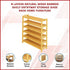 6 Layers Natural Wood Bamboo Shelf Entryway Storage Shoe Rack Home Furniture