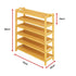 6 Layers Natural Wood Bamboo Shelf Entryway Storage Shoe Rack Home Furniture