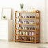 6 Layers Natural Wood Bamboo Shelf Entryway Storage Shoe Rack Home Furniture