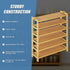 6 Layers Natural Wood Bamboo Shelf Entryway Storage Shoe Rack Home Furniture