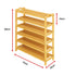 6 Layers Natural Wood Bamboo Shelf Entryway Storage Shoe Rack Home Furniture