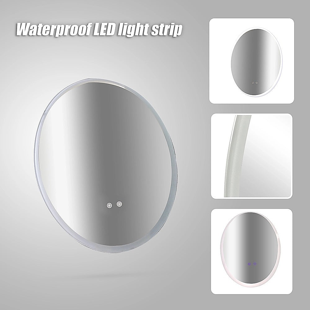 Oval Mirror LED Anti-Fog Illuminated Bathroom Living Room
