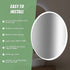 Oval Mirror LED Anti-Fog Illuminated Bathroom Living Room