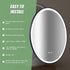 Oval Mirror LED Anti-Fog Illuminated Bathroom Living Room