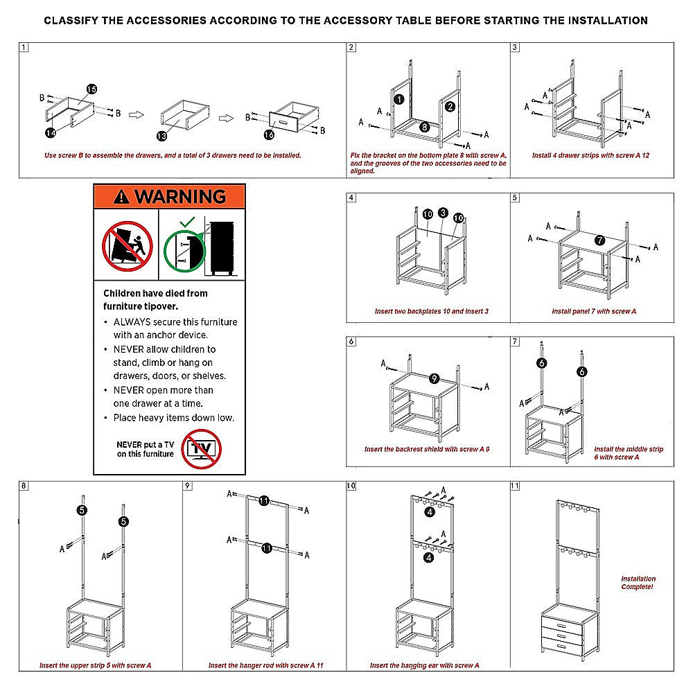 Wooden Hall Stand Floor Coat Rack with Drawer Modern Minimalist Style