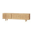 150cm Bamboo TV Cabinet Entertainment Unit with 3 Sliding Doors TV Stand Storage
