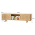 150cm Bamboo TV Cabinet Entertainment Unit with 3 Sliding Doors TV Stand Storage
