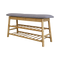 Bamboo Shoe Storage Bench Entryway Shoe Rack Cabinet with Cushion Seat & Hidden Storage