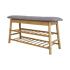 Bamboo Shoe Storage Bench Entryway Shoe Rack Cabinet with Cushion Seat & Hidden Storage