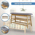 Bamboo Shoe Storage Bench Entryway Shoe Rack Cabinet with Cushion Seat & Hidden Storage
