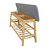 Bamboo Shoe Storage Bench Entryway Shoe Rack Cabinet with Cushion Seat & Hidden Storage
