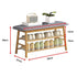 Bamboo Shoe Storage Bench Entryway Shoe Rack Cabinet with Cushion Seat & Hidden Storage