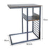Industrial C Shaped Sofa Side Table with Wooden Shelf Couch Laptop Snack End Table